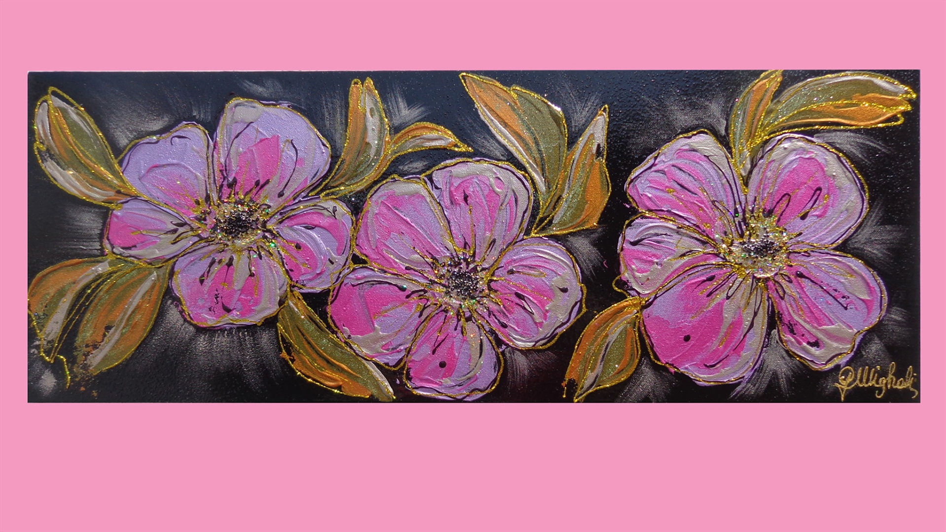 Tre fiori viola vendita quadri online quadri moderni for Quadri moderni fiori dipinti a mano