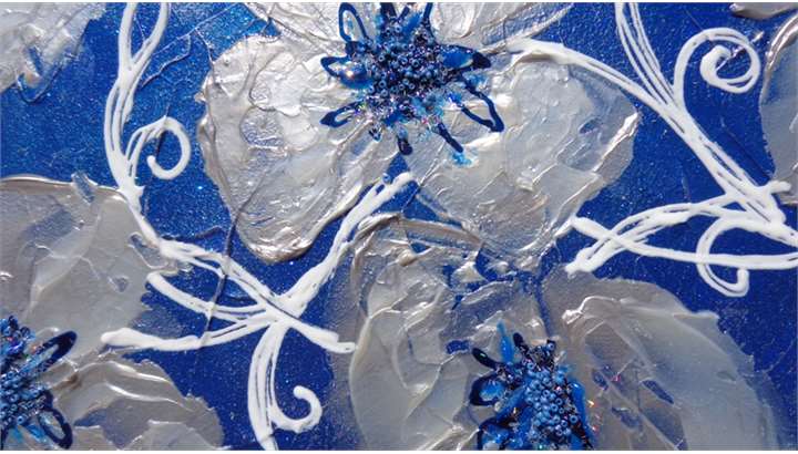 'Armonia floreale in blu' | Vendita Quadri Online | Quadri moderni | Quadri astratti | Quadri floreali | Quadri dipinti a mano | Gartem Original
